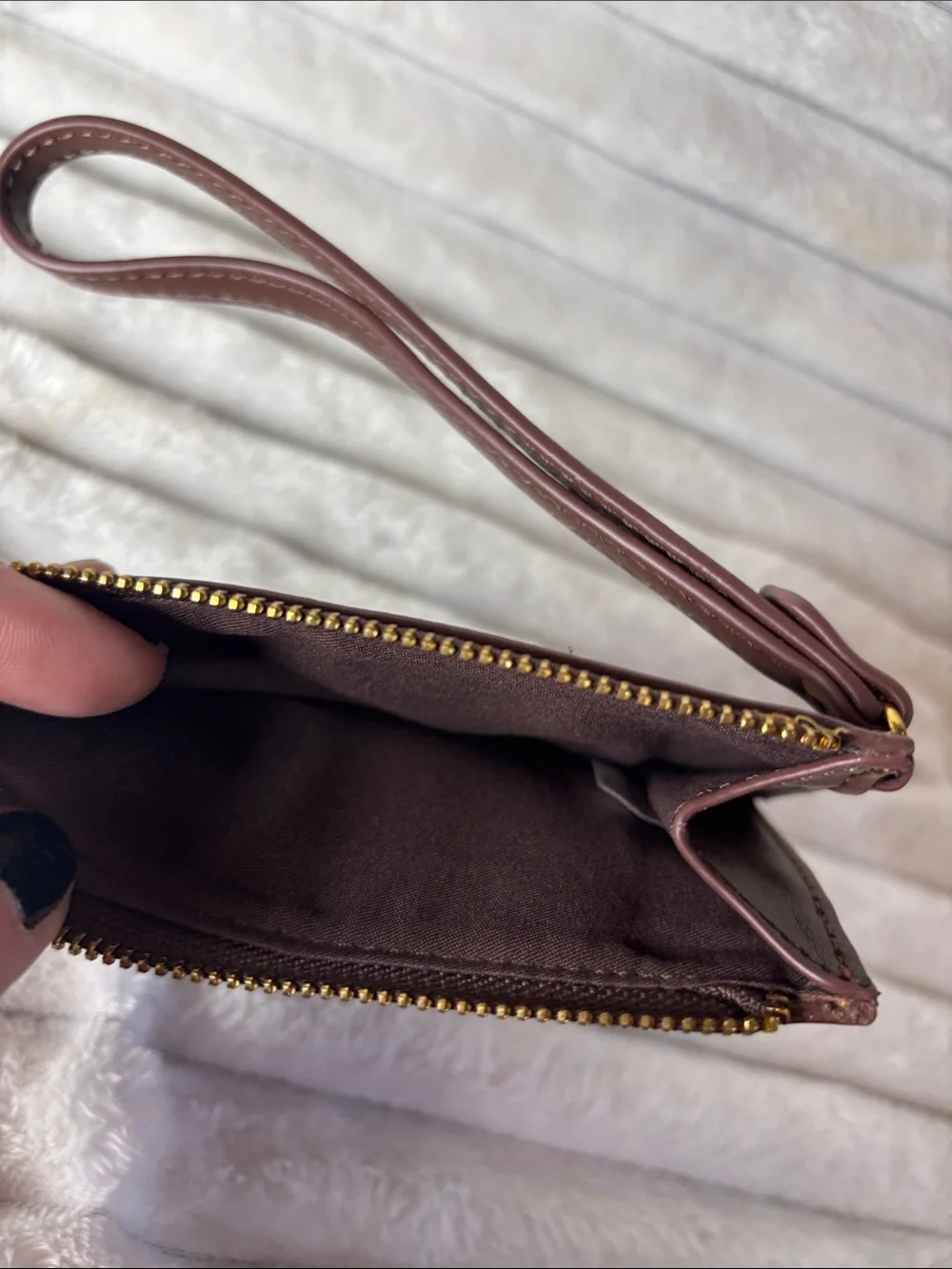 House of Harlow 1960 Brown Leather Wristlet Card Case